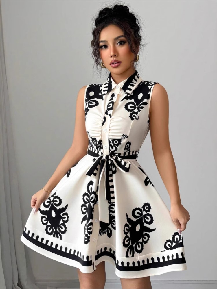 Summer New Fashion Casual Dres - French Vintage Floral Midi Dress ulasan dan harga