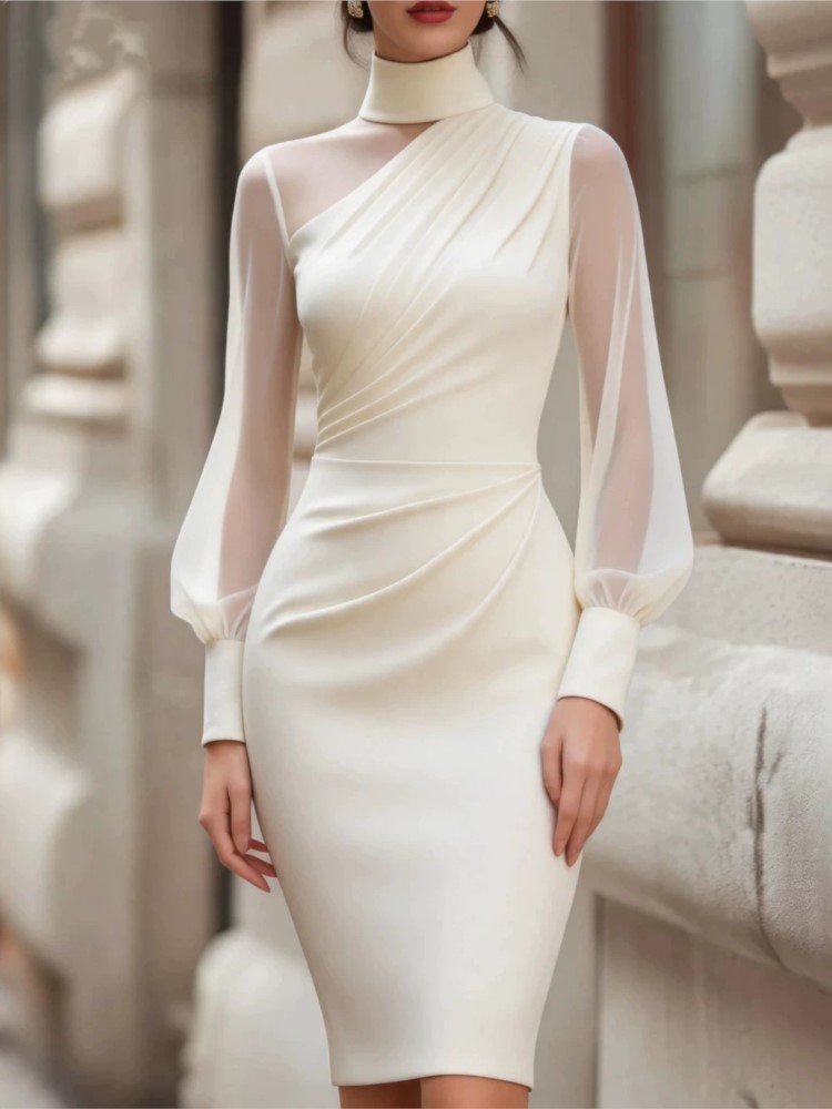 New Fashionable Mesh Sheer Lon - Sexy Mesh Sheer Bodycon Dress ulasan dan harga