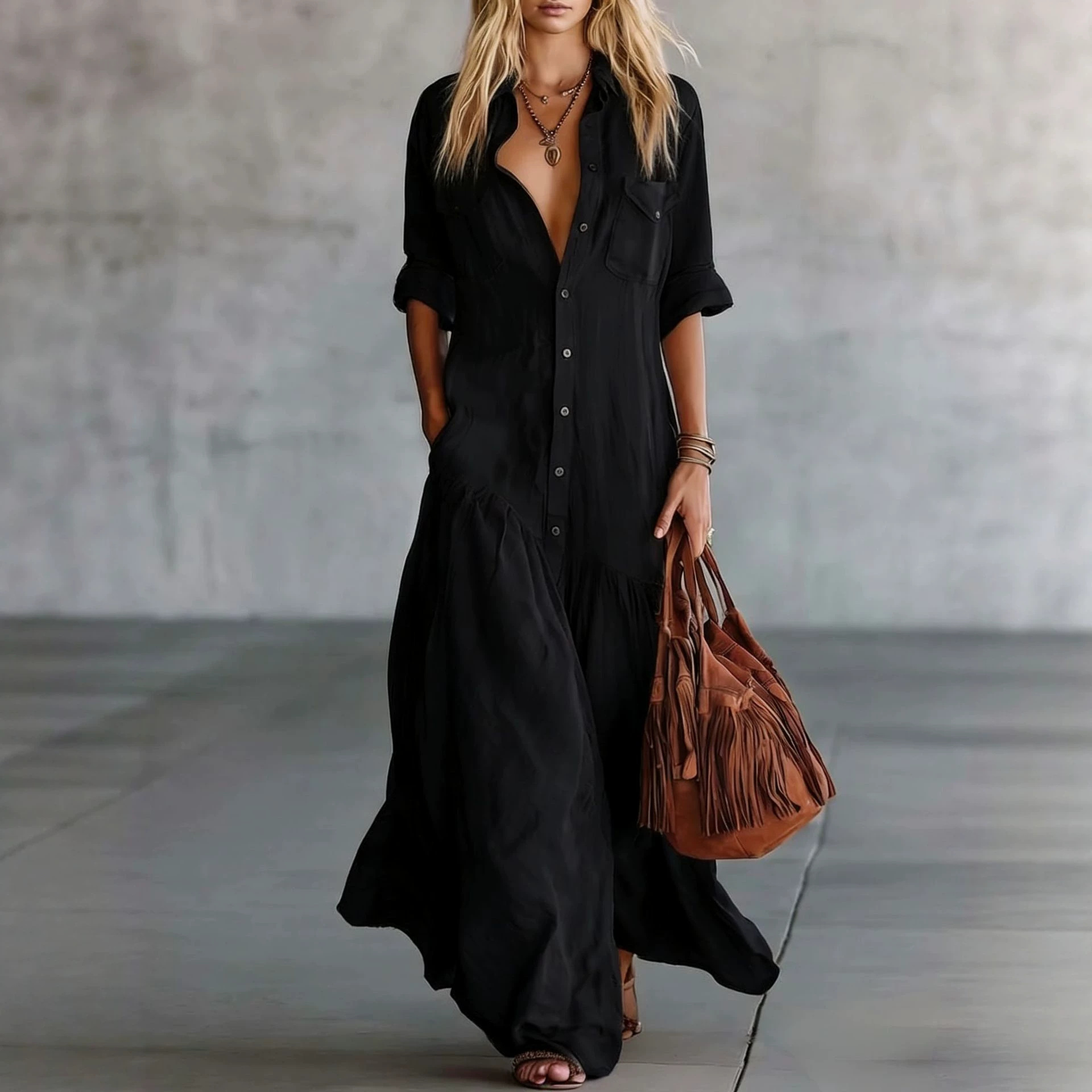 2026 Women's Summer Cotton Lin - Casual Loose Linen Shirt Dress ulasan dan harga