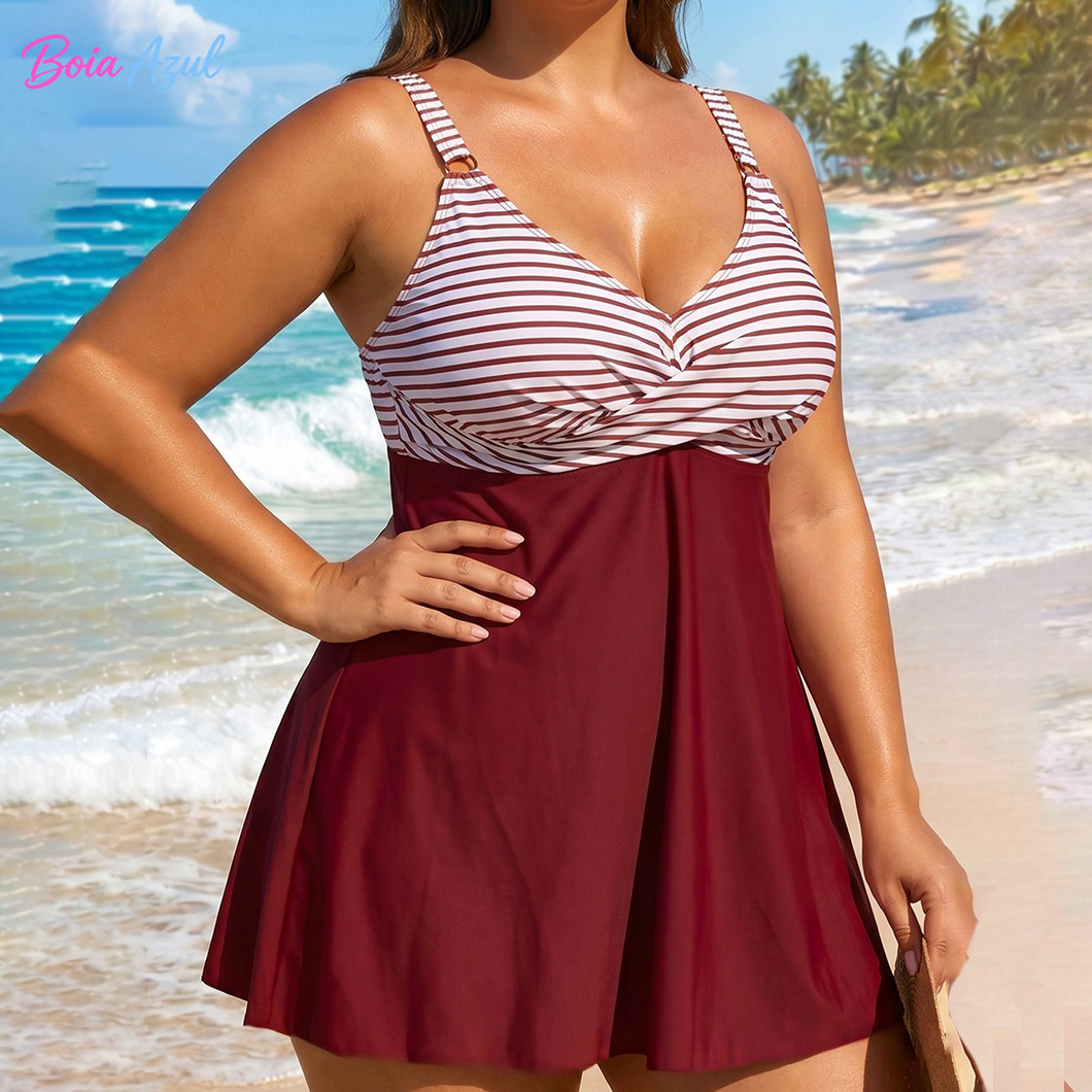 Big size color-blocked striped - Skirts ulasan dan harga