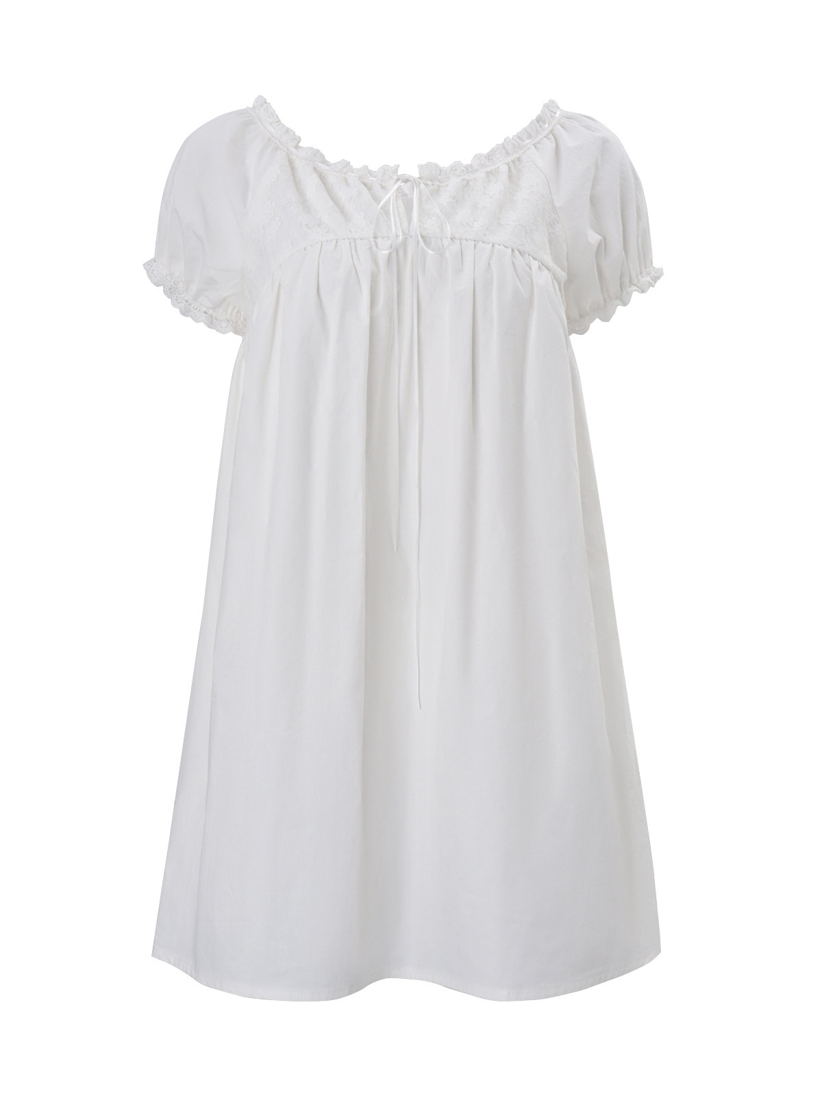 White Off Shoulder Lace Babydo - Off Shoulder Puff Sleeve Sundress ulasan dan harga