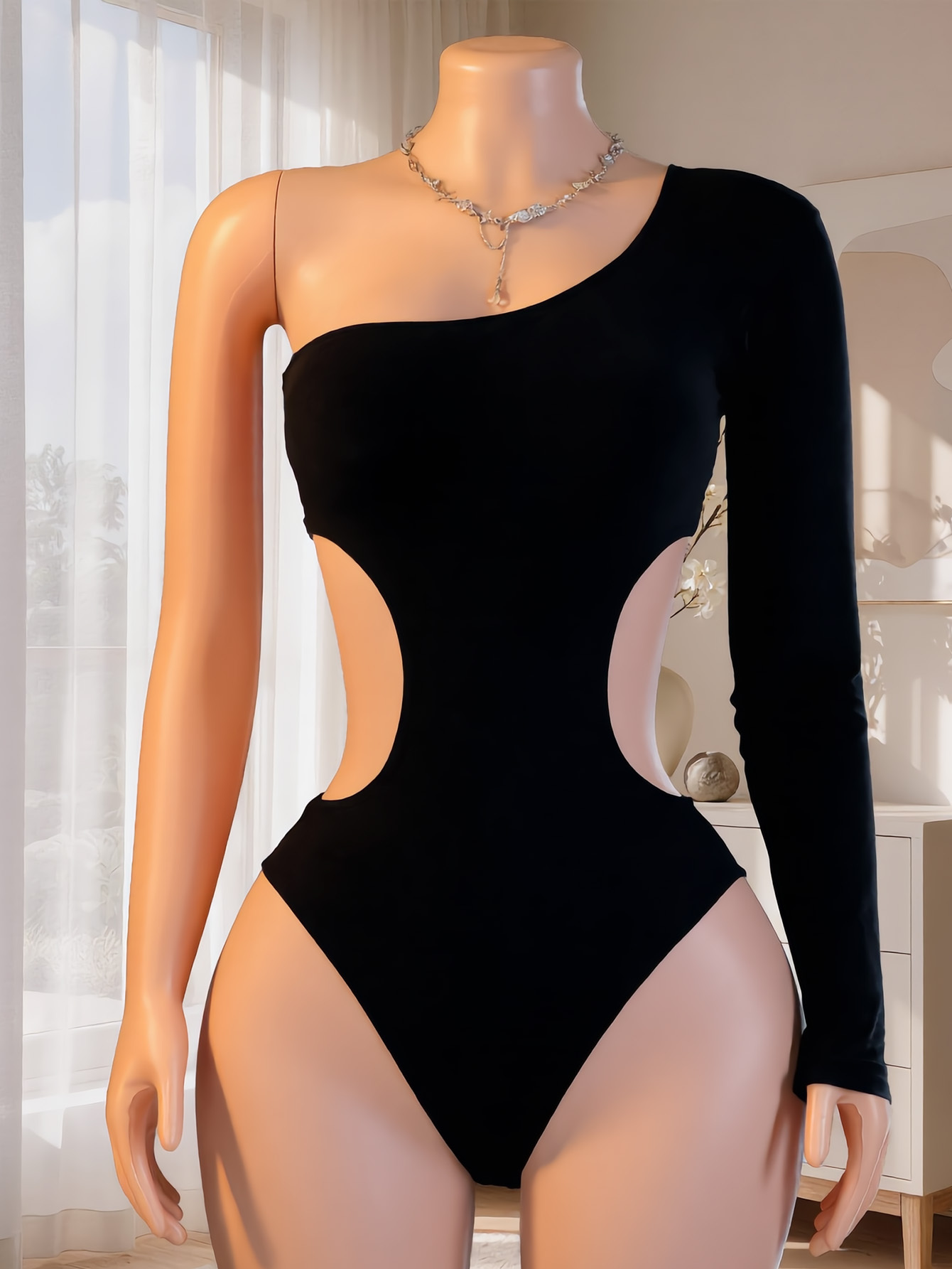 Women One Shoulder Long Sleeve - Lingerie ulasan dan harga