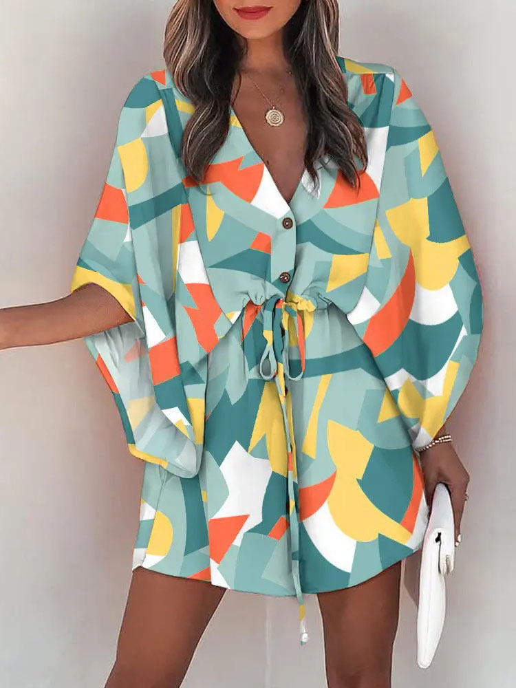Summer Casual Dress Women Fash - French Vintage Floral Midi Dress ulasan dan harga