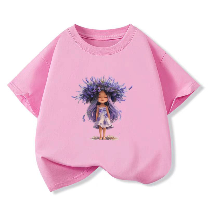 New Y2K Tops Lavender girl Gra - Y2K Graphic Baby Tee Crop ulasan dan harga