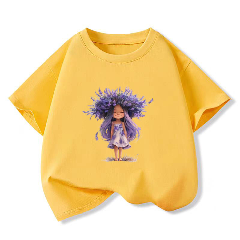 New Y2K Tops Lavender girl Gra - Y2K Graphic Baby Tee Crop ulasan dan harga