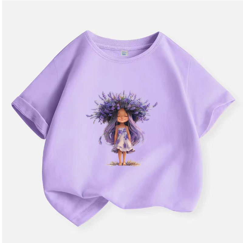 New Y2K Tops Lavender girl Gra - Y2K Graphic Baby Tee Crop ulasan dan harga