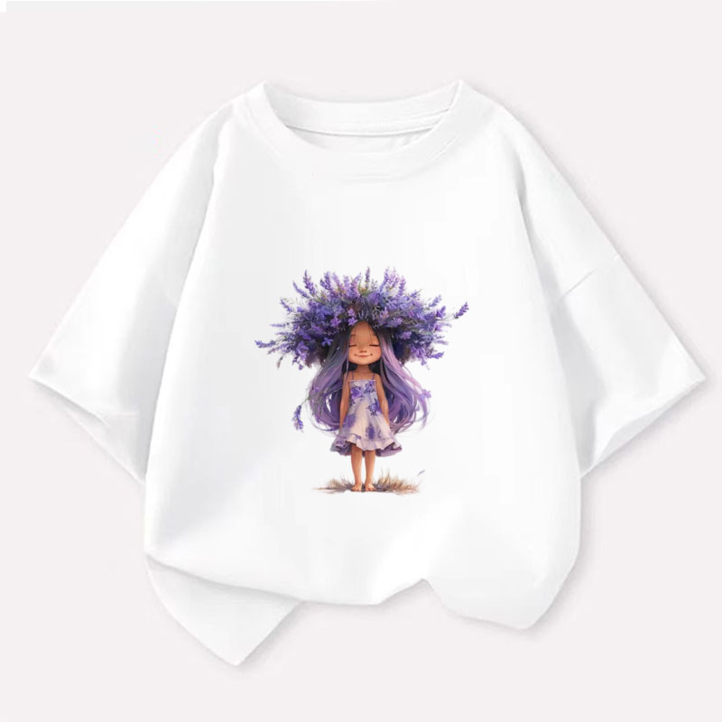 New Y2K Tops Lavender girl Gra - Y2K Graphic Baby Tee Crop ulasan dan harga