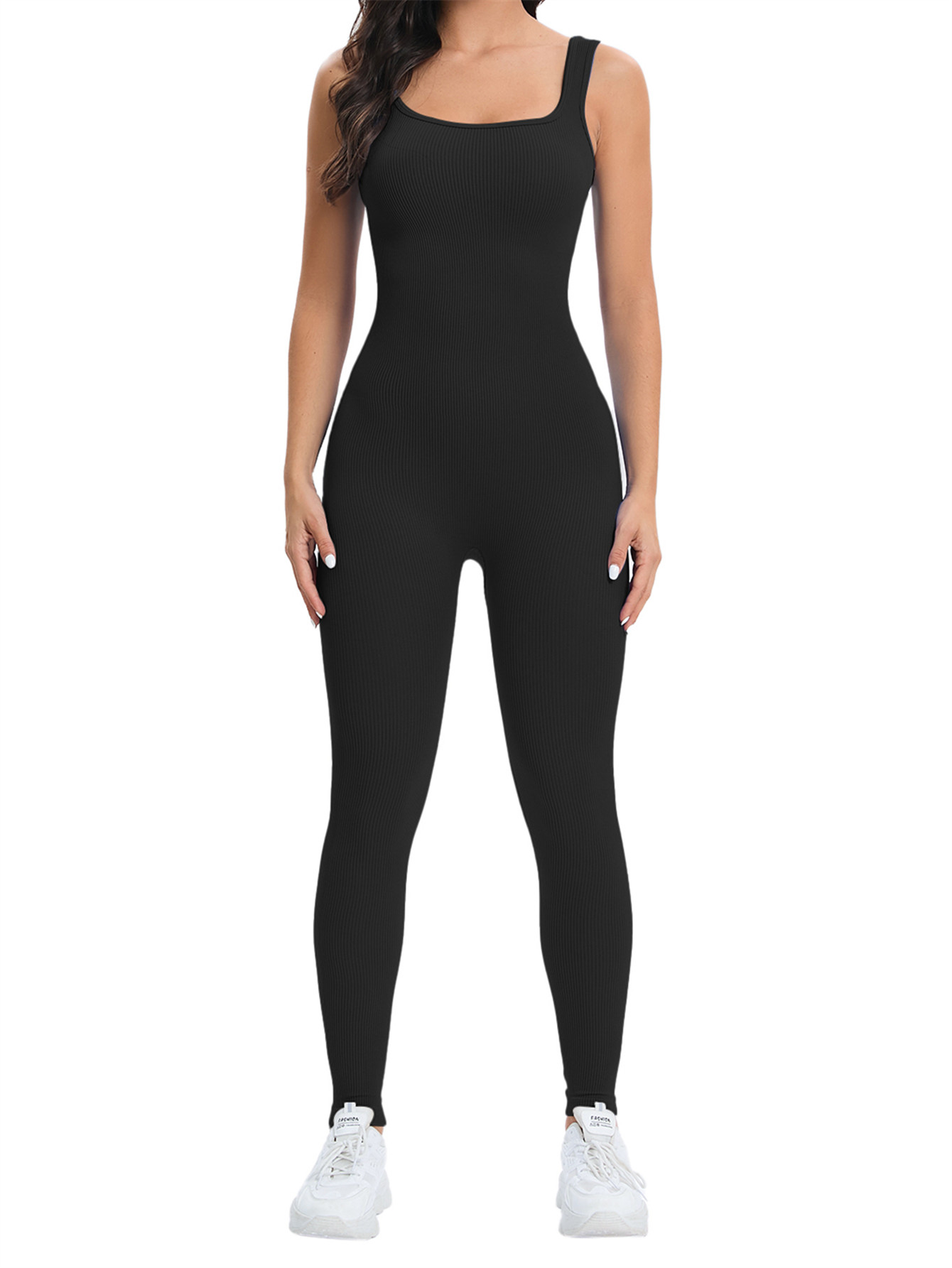 Women Workout Seamless Jumpsui - Seamless Ribbed Workout Tank Top ulasan dan harga