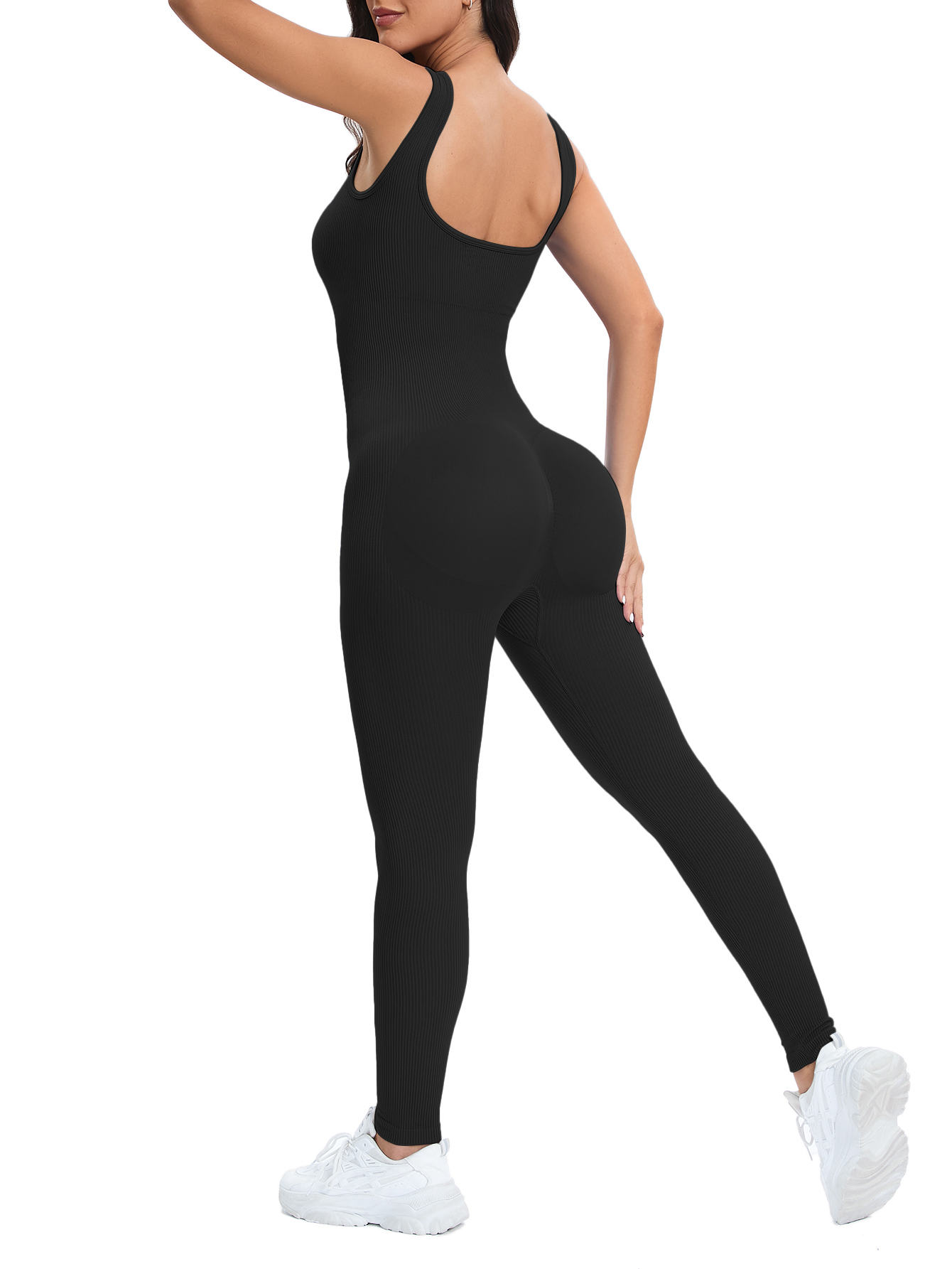 Women Workout Seamless Jumpsui - Seamless Ribbed Workout Tank Top ulasan dan harga