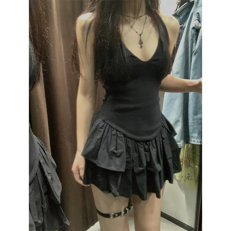 MEXZT Y2K Black Mini Dress Wom - Y2K Backless Halter Mini Dress ulasan dan harga