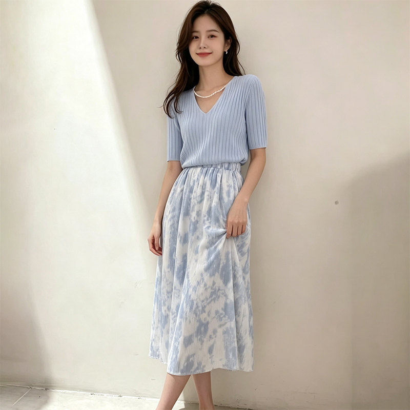 2026 Summer Gentle Short Sleev - Korean Style A Line Shirt Dress ulasan dan harga