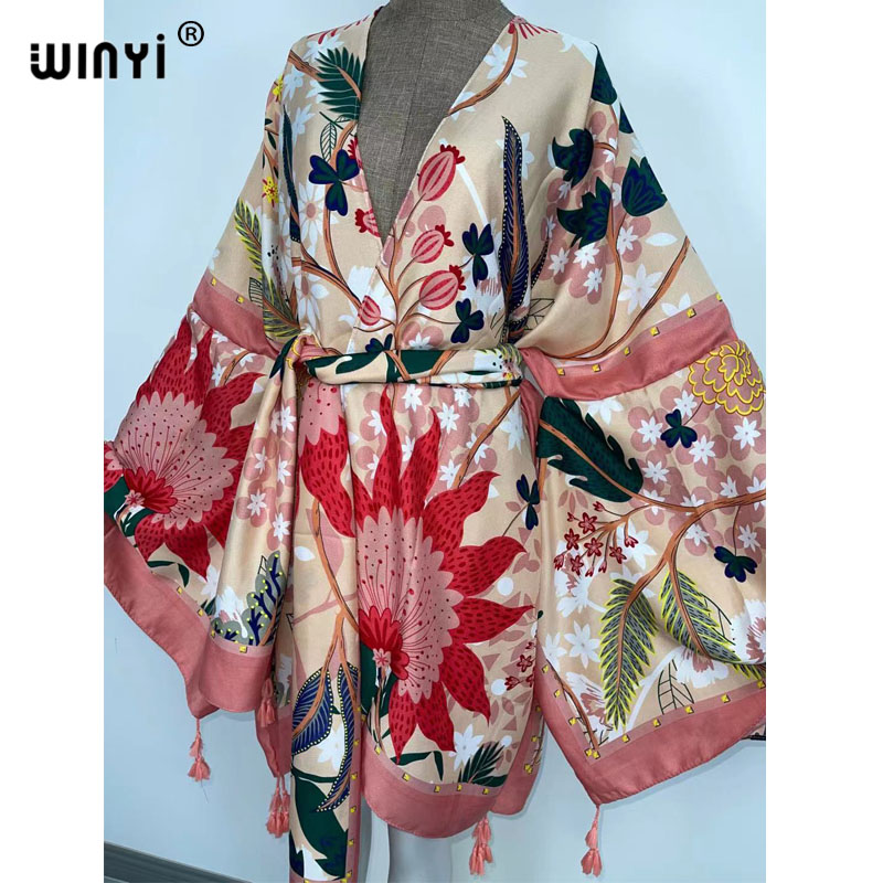 WINYI Autumn Dresses for Women - Boho Summer Beach Maxi Dress ulasan dan harga