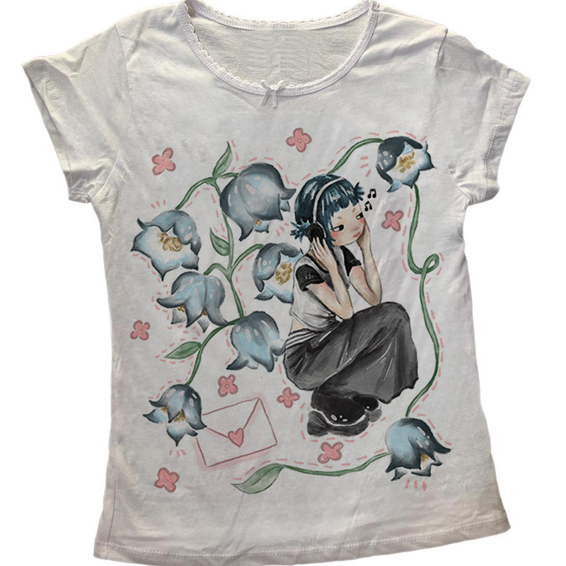 Y2K Korean Popular Clothes Emo - Y2K Graphic Baby Tee Crop ulasan dan harga