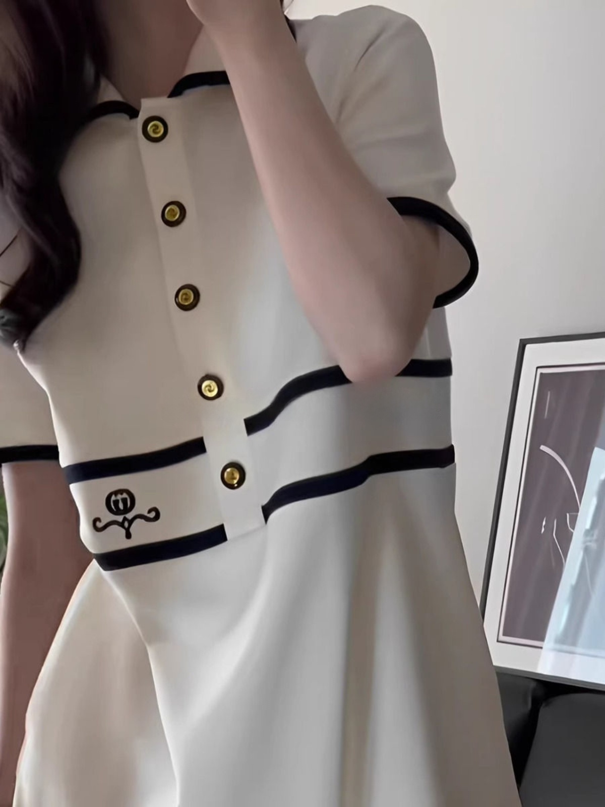 plus Size  Collar Short Sleeve - Korean Style A Line Shirt Dress ulasan dan harga