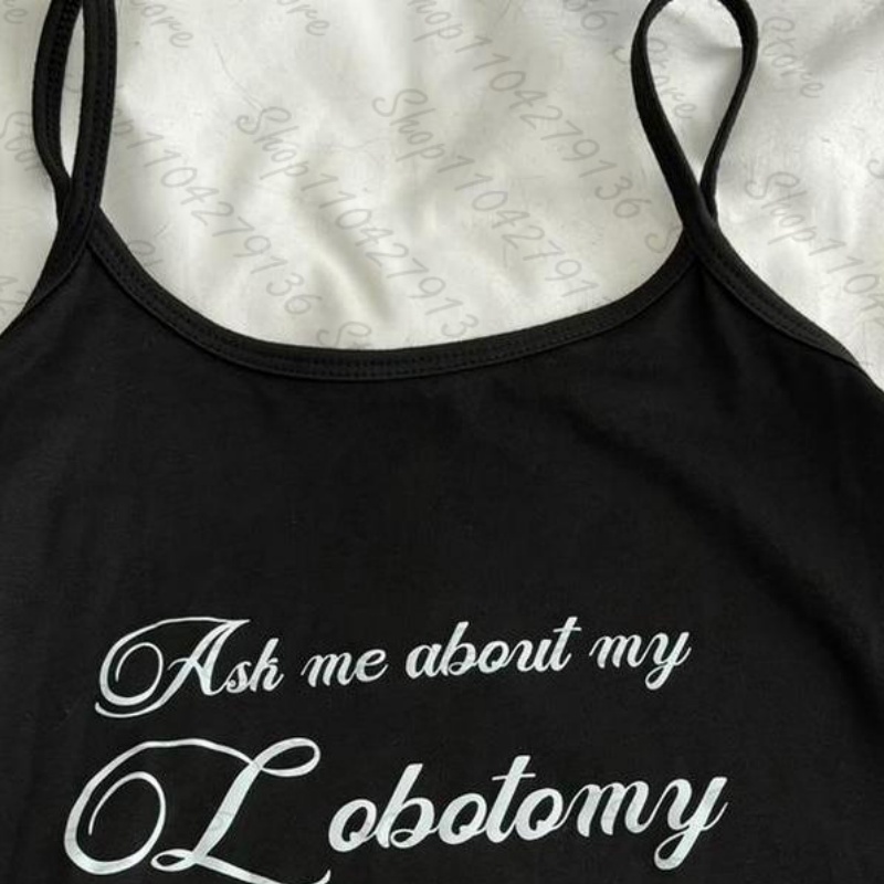 Vintage Punk Gothic Camisole T - Y2K Graphic Baby Tee Crop ulasan dan harga