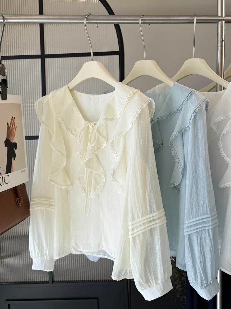 French V-Neck Chic Long Sleeve - Blouses ulasan dan harga