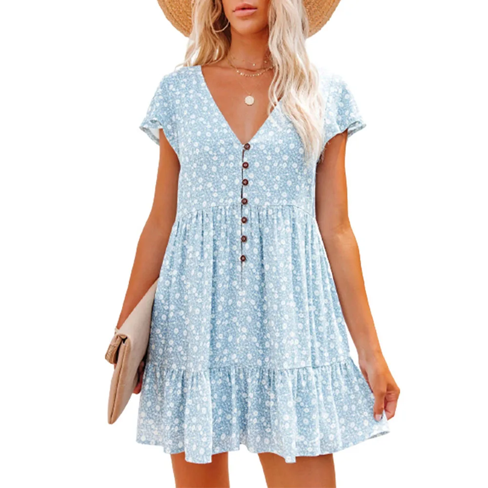 In Europe and the spring and s - French Vintage Floral Midi Dress ulasan dan harga