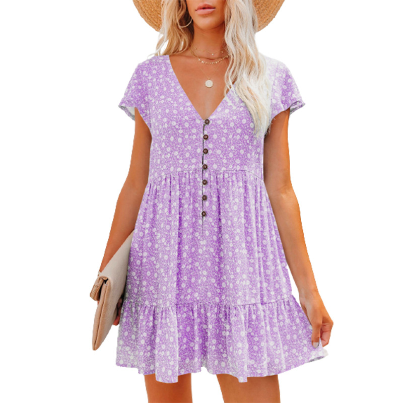 In Europe and the spring and s - French Vintage Floral Midi Dress ulasan dan harga