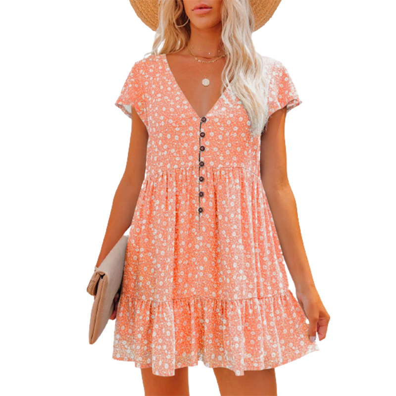 In Europe and the spring and s - French Vintage Floral Midi Dress ulasan dan harga